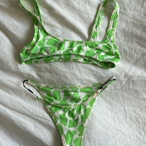 It’s Now Cool Green Cow Print Bikini